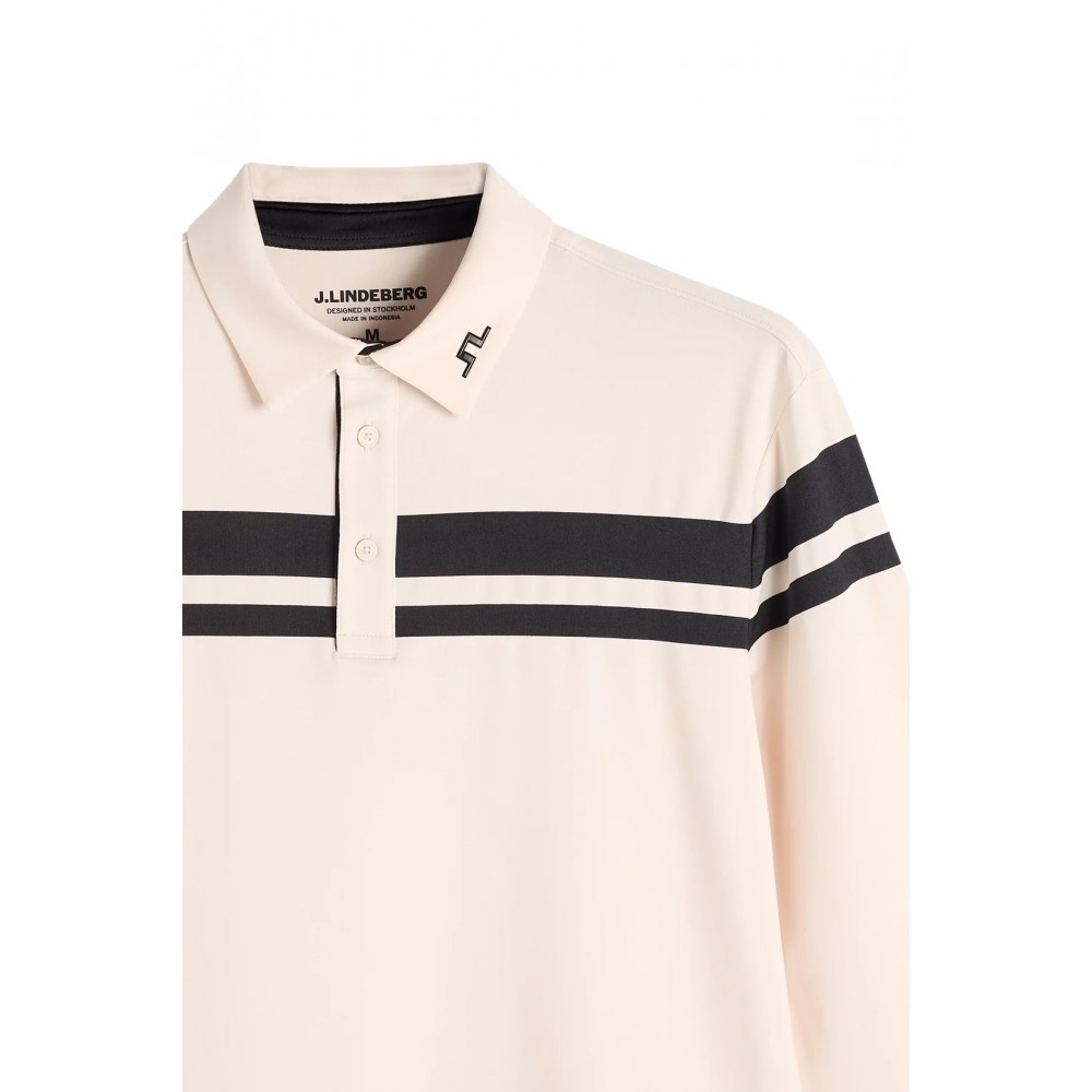 J.L Kenny LS Stripe Polo - Moonbeam
