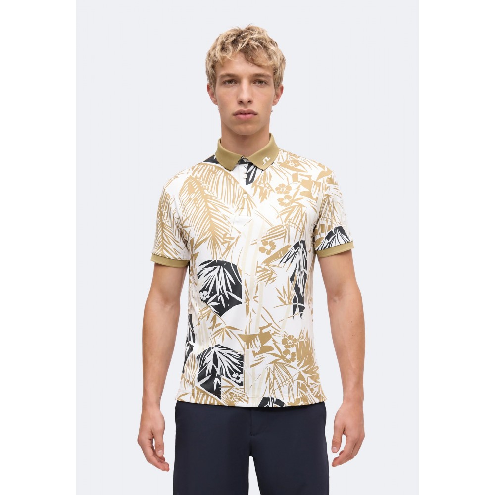 J.L Tour Tech Print Polo -  Kelp
