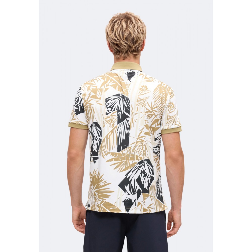 J.L Tour Tech Print Polo -  Kelp