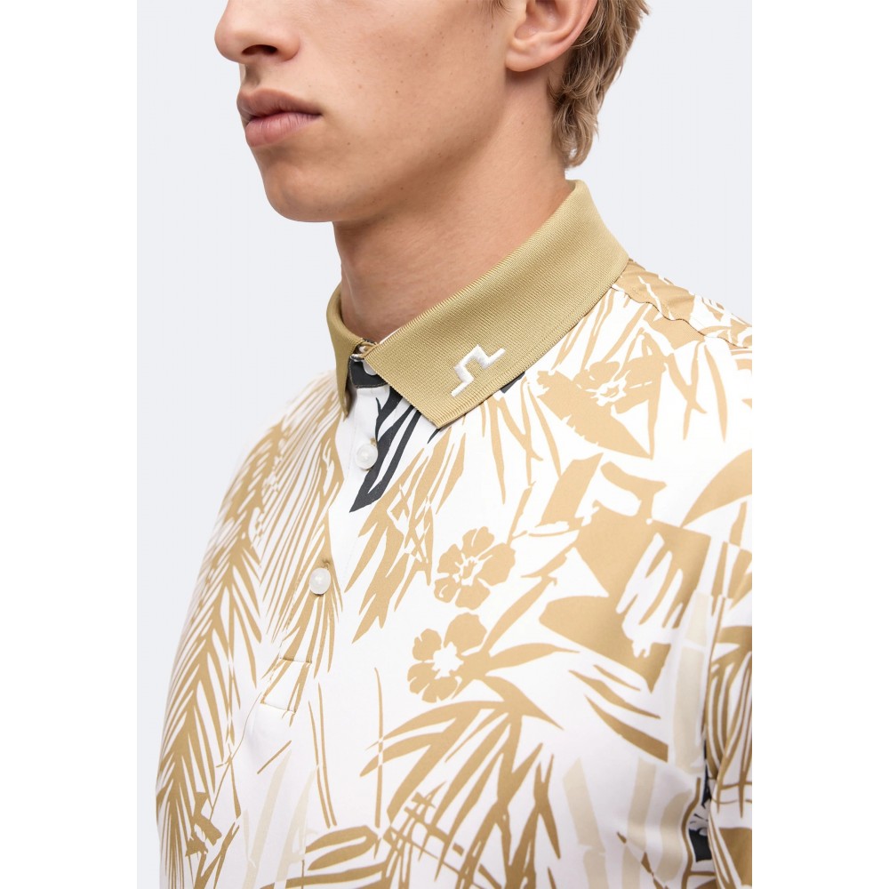 J.L Tour Tech Print Polo -  Kelp