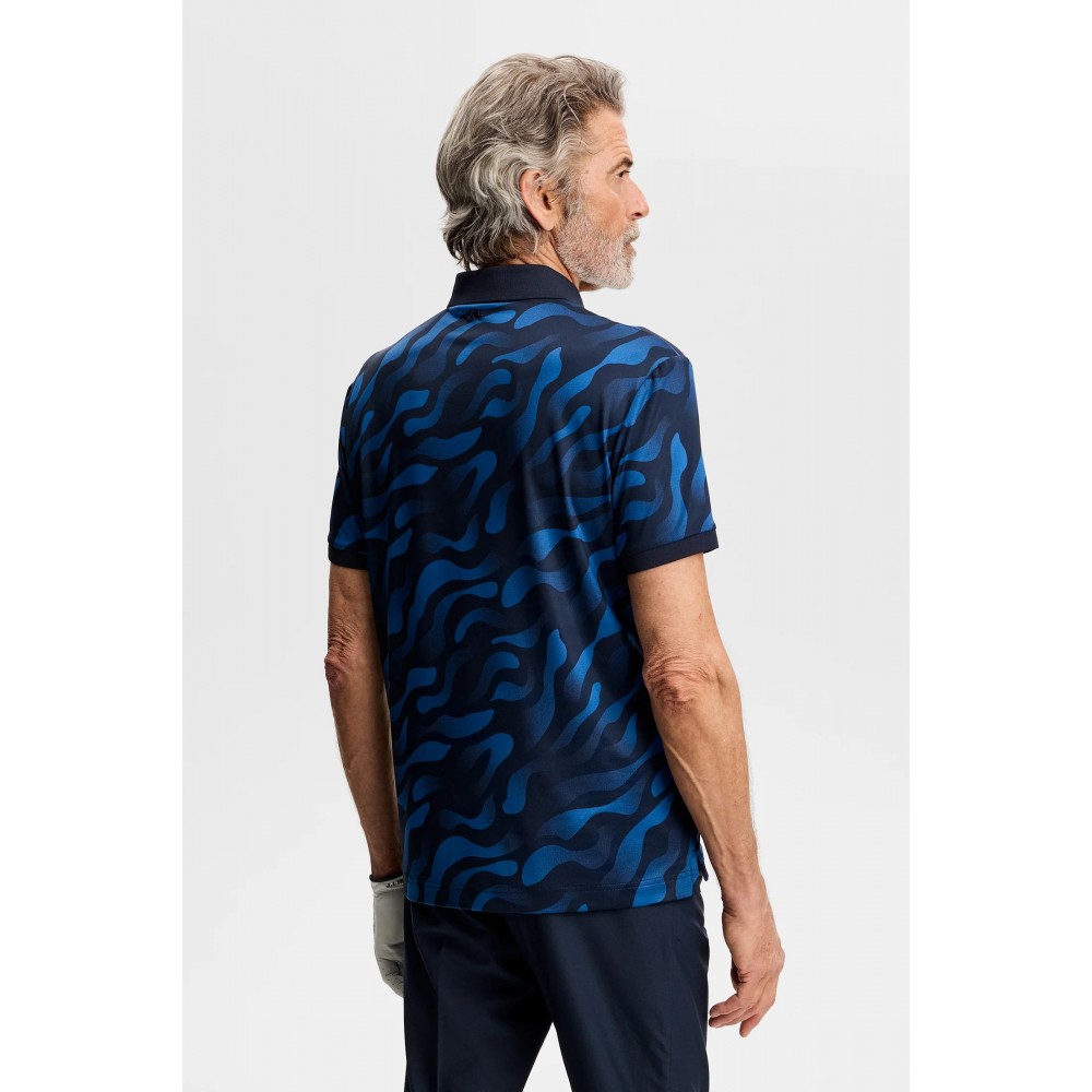 J.L Tour Tech Print Polo - Bunker Fade Navy Set