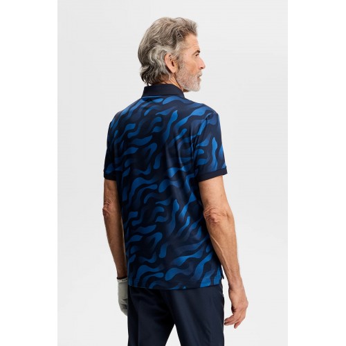 J.L Tour Tech Print Polo - Bunker Fade Navy Set