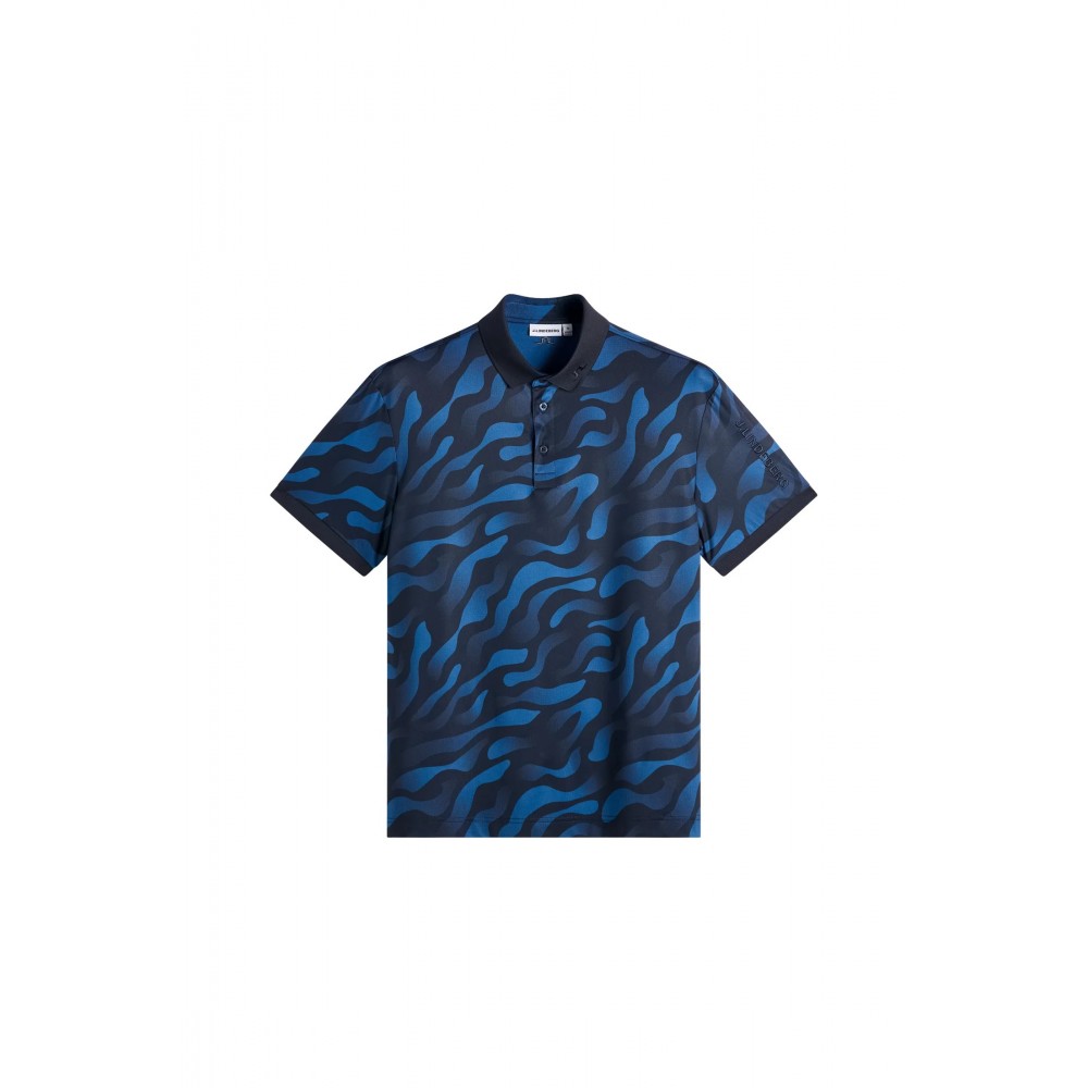 J.L Tour Tech Print Polo - Bunker Fade Navy Set
