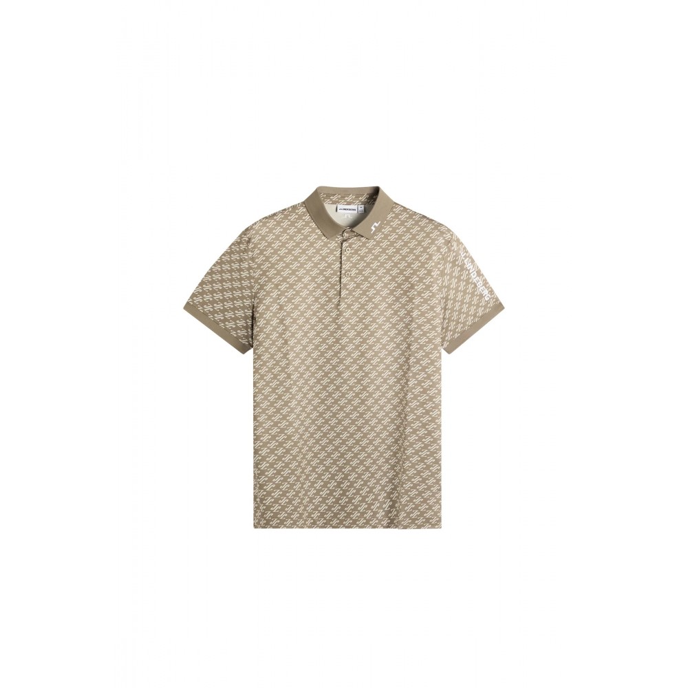 J.L Tour Tech Print Polo - Cardi Jacquard Brindle