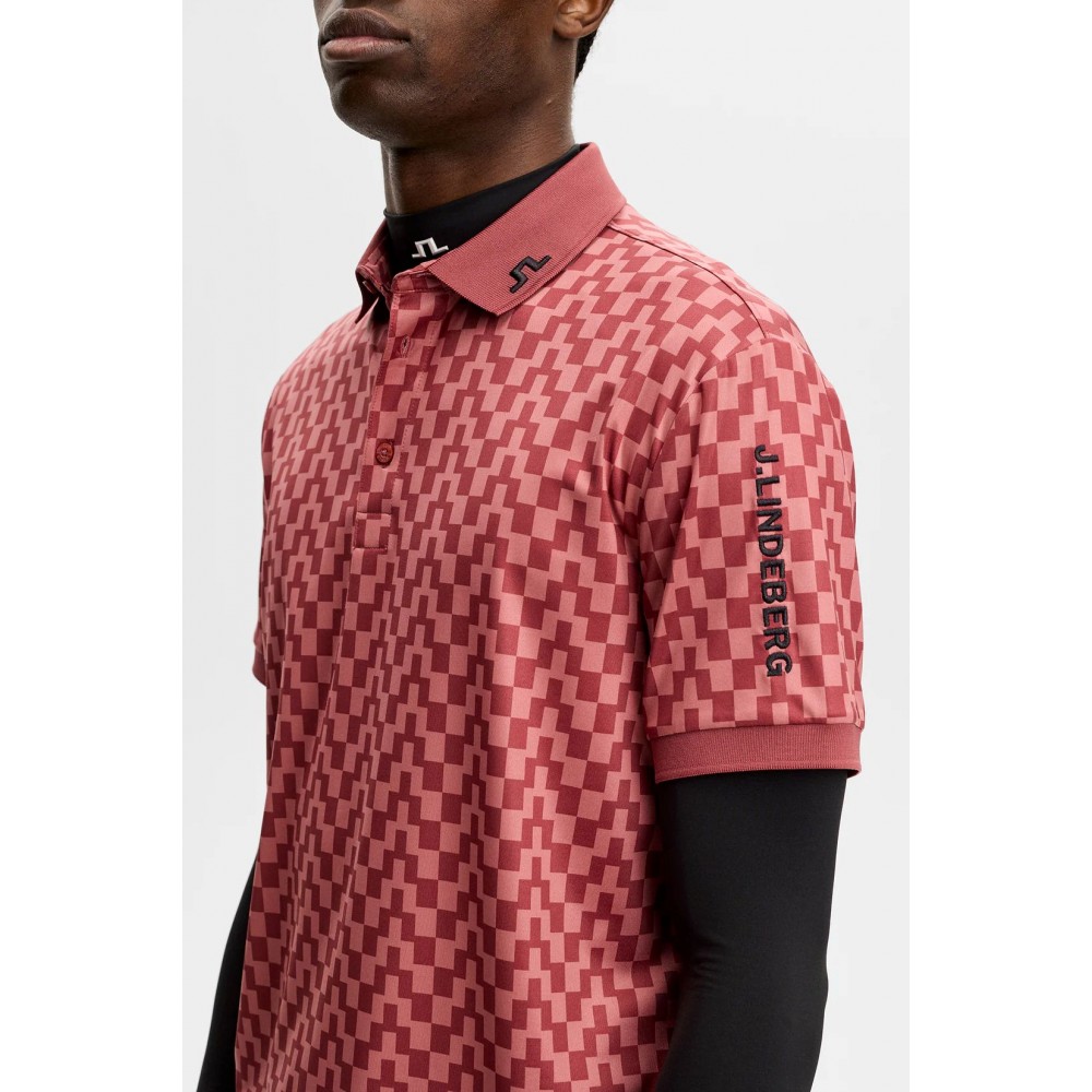 J.L Tour Tech Print Polo - Brigde Stack Apple