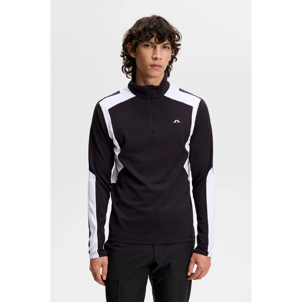 J.L Lukas Quarter Zip Mid Layer Black