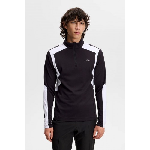 J.L Lukas Quarter Zip Mid Layer Black