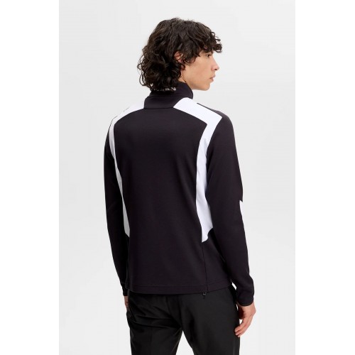 J.L Lukas Quarter Zip Mid Layer Black