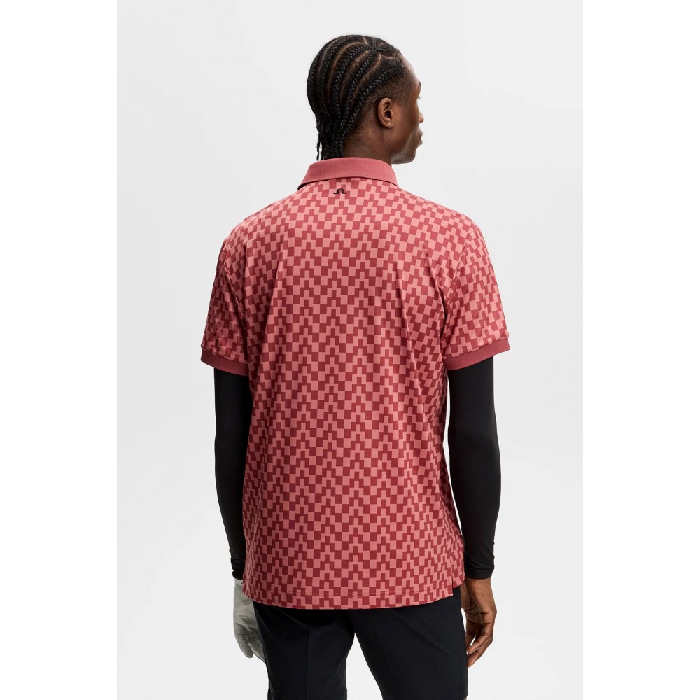 J.L Tour Tech Print Polo - Brigde Stack Apple