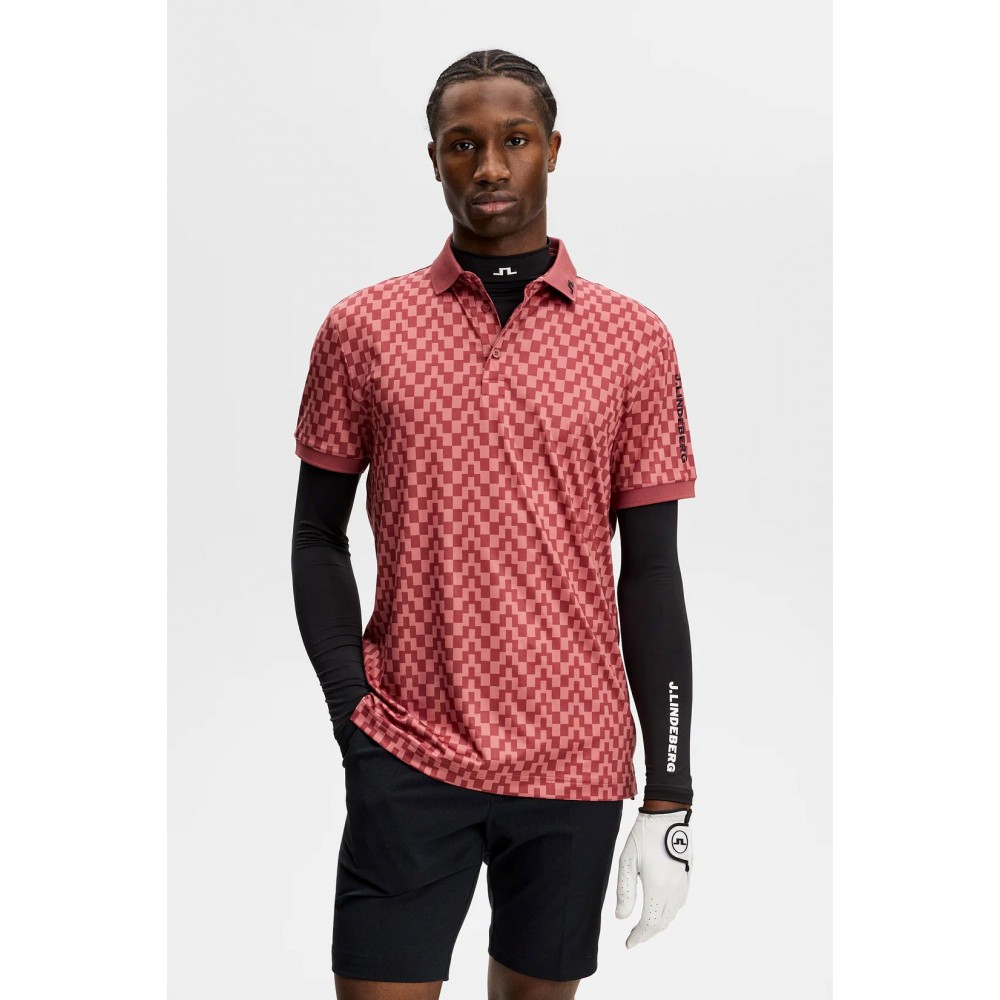 J.L Tour Tech Print Polo - Brigde Stack Apple