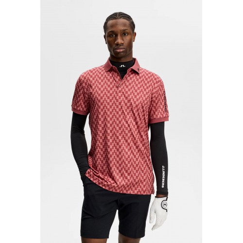 J.L Tour Tech Print Polo - Brigde Stack Apple