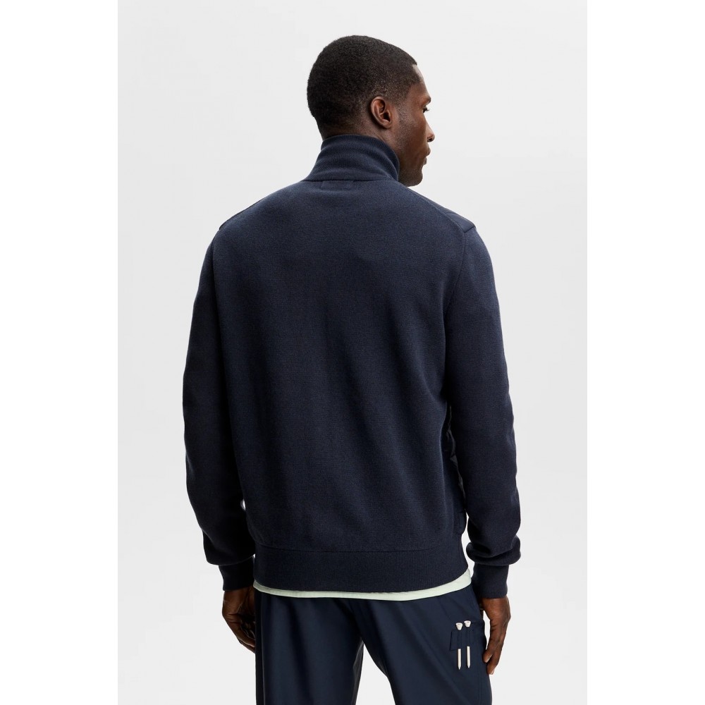J.L Boen Knit Hybrid Jacket - Navy