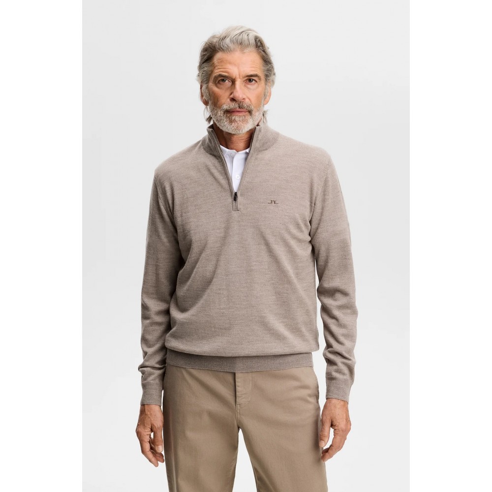 J.L Kiyan Quarter Zip Sweater - Brindle Melange