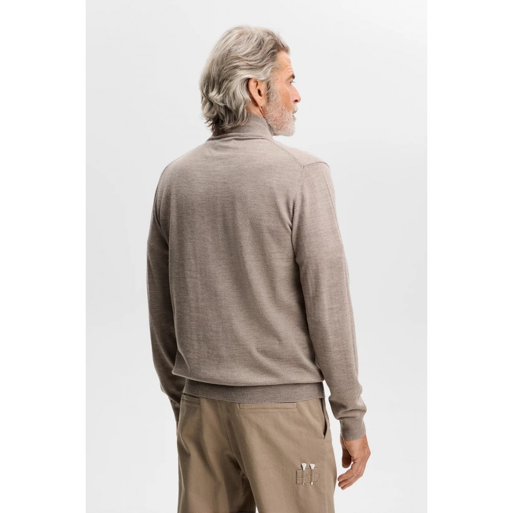 J.L Kiyan Quarter Zip Sweater - Brindle Melange
