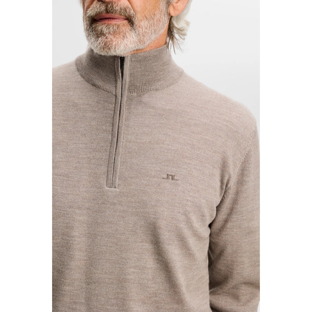 J.L Kiyan Quarter Zip Sweater - Brindle Melange