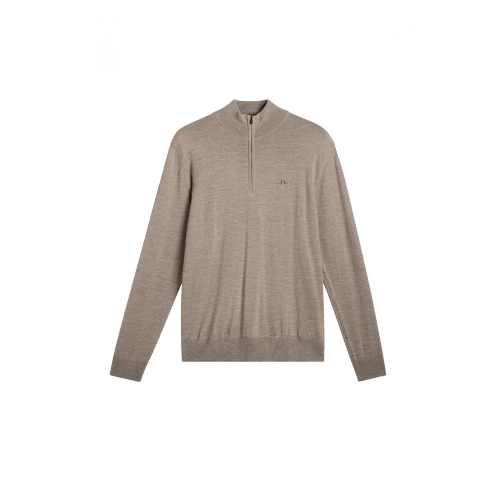 J.L Kiyan Quarter Zip Sweater - Brindle Melange