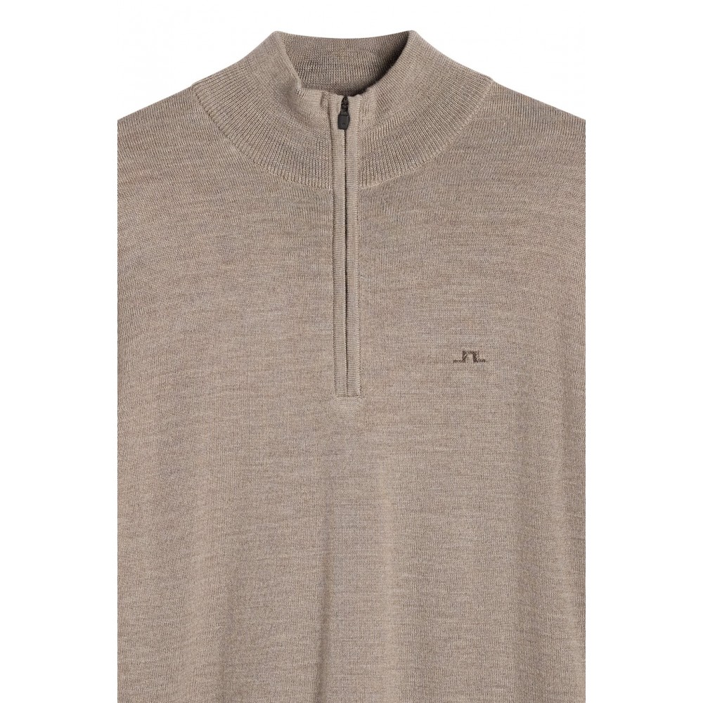 J.L Kiyan Quarter Zip Sweater - Brindle Melange