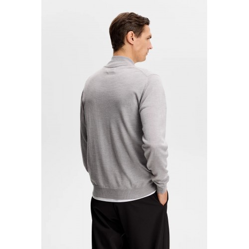 J.L Kiyan Quarter Zip Sweater - Light Grey Melange J.L Kiyan Quarter Zip Sweater - Light Grey Melange