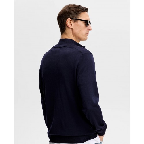 J.L Kiyan Quarter Zip Sweater - Navy