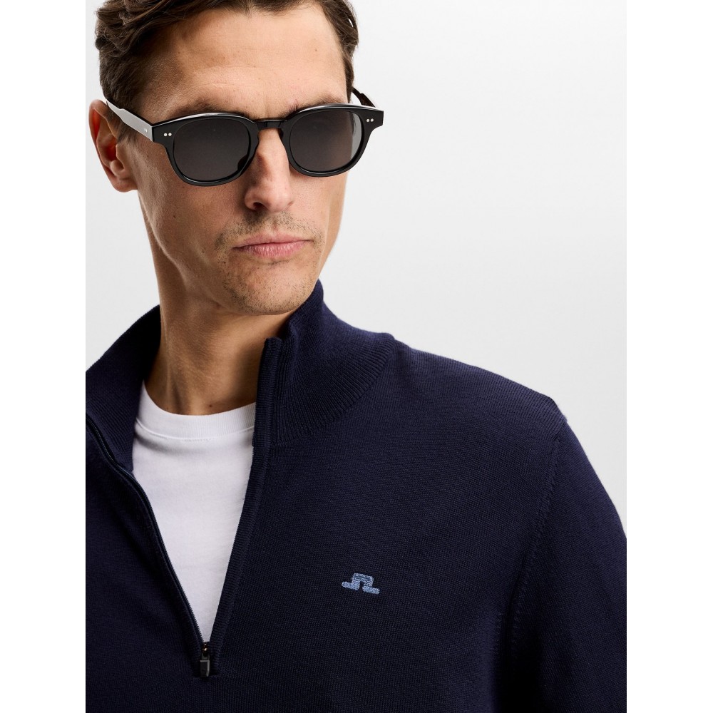 J.L Kiyan Quarter Zip Sweater - Navy