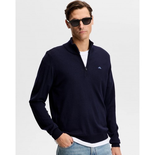 J.L Kiyan Quarter Zip Sweater - Navy