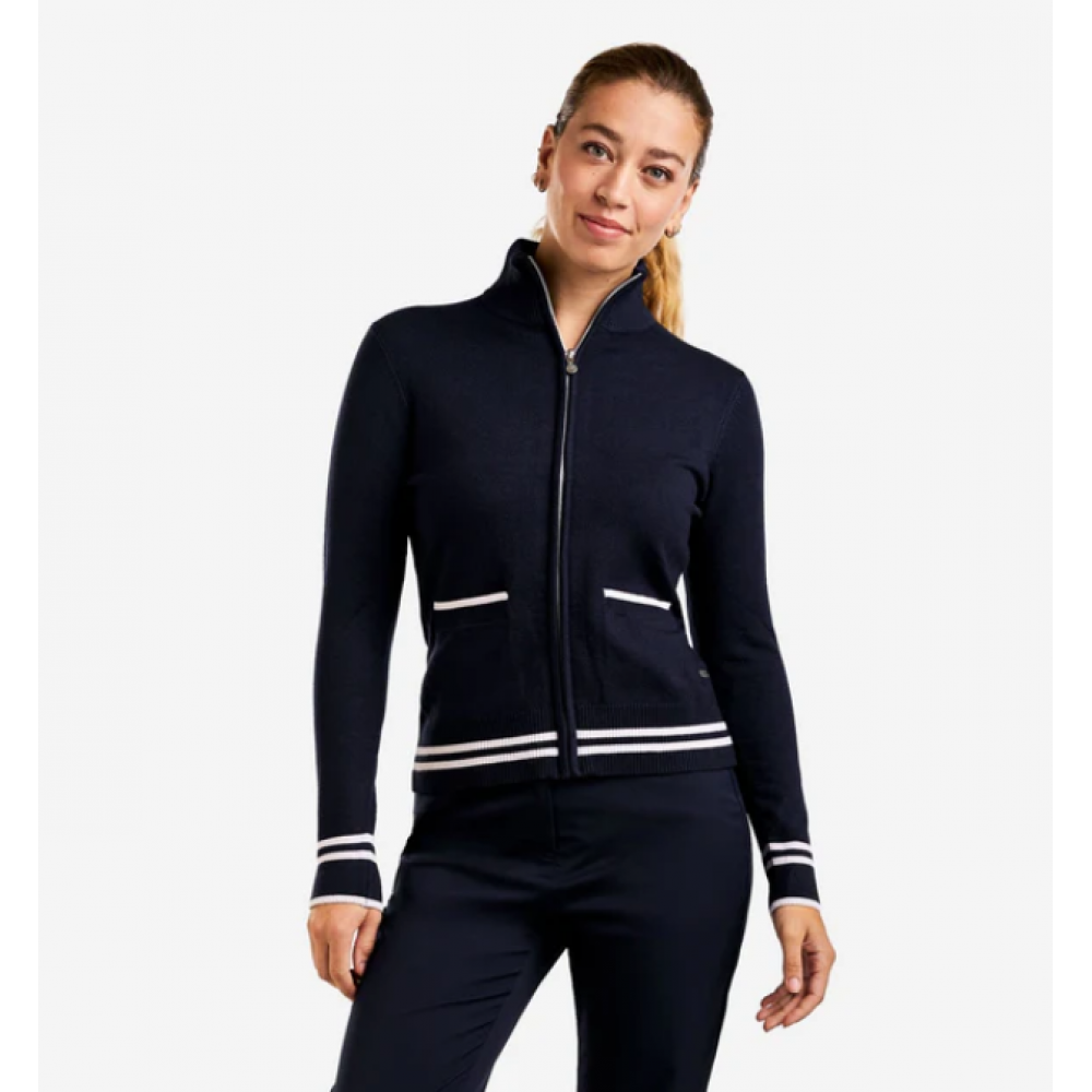 Scarlet Zip Cardigan - Navy 