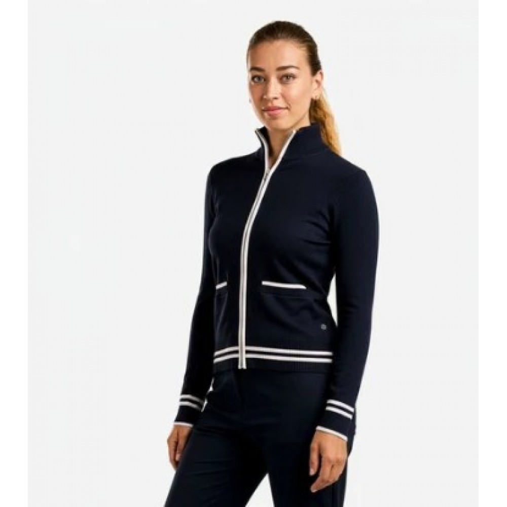 Scarlet Zip Cardigan - Navy 