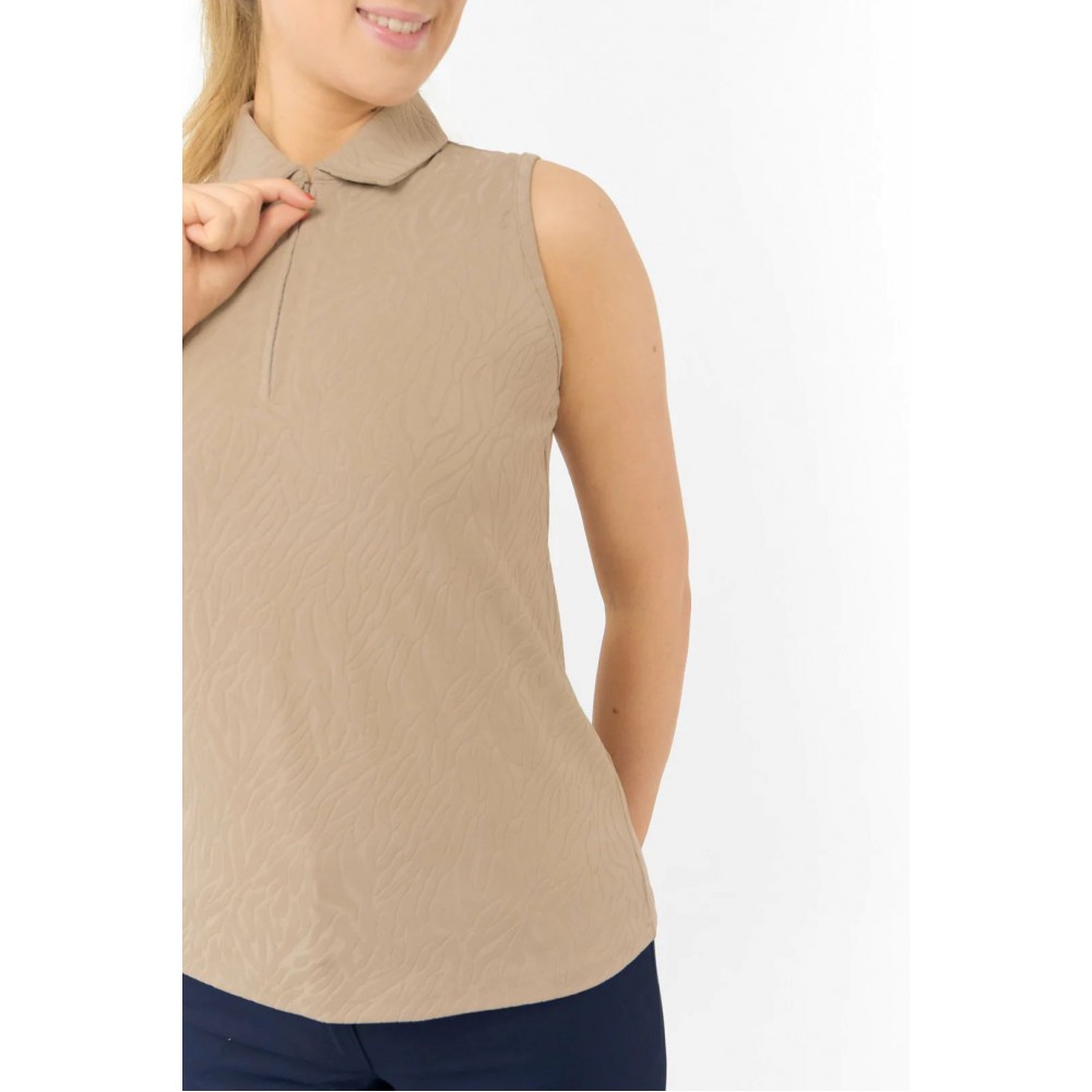 Rebekka Lily SL Polo Shirt - Sandstone