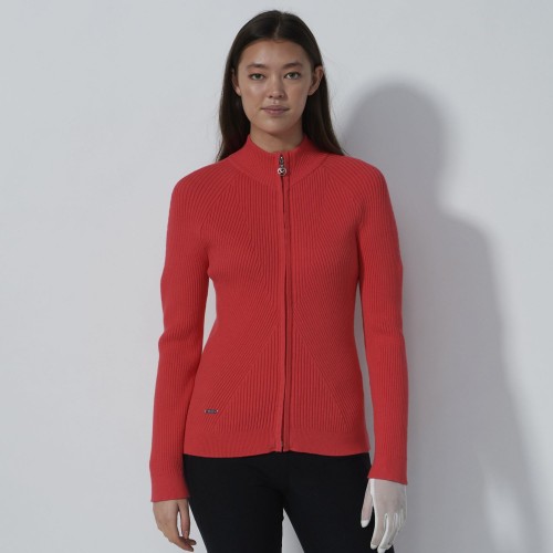 Rib Cardigan - Intense Coral
