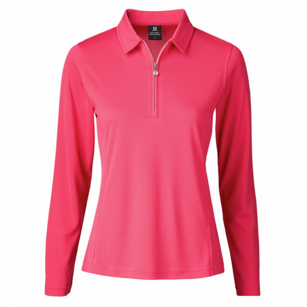  Macy Long Sleeve Polo - Berry