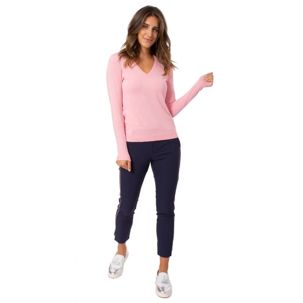 V-Neck Sweater - Light Pink