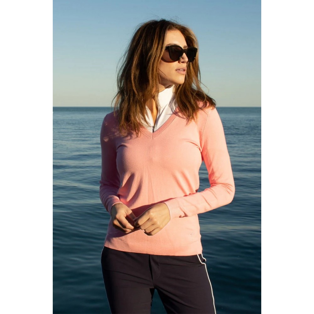 V-Neck Sweater - Light Pink