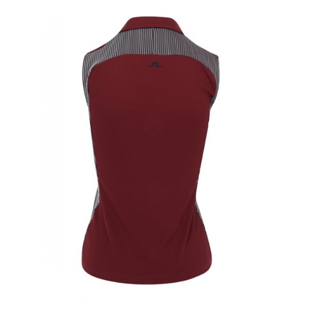 J.L Betsy Sleeveless Polo - Cabernet