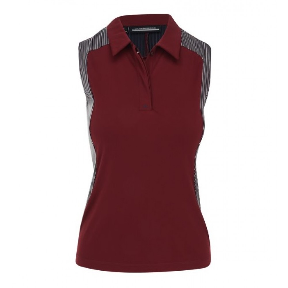 J.L Betsy Sleeveless Polo - Cabernet