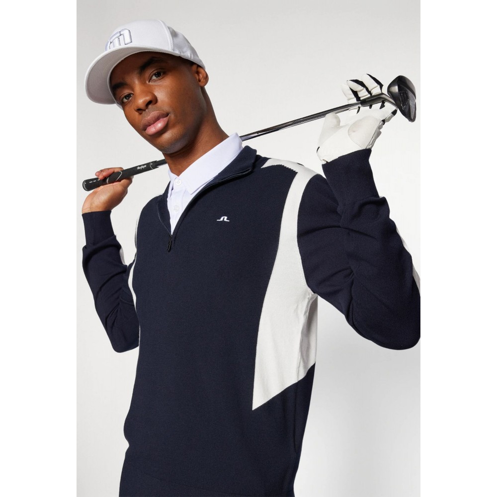 J.L Kendrick Knitted Zip Sweater - Navy