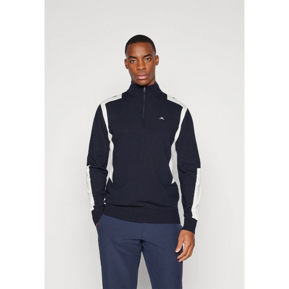 J.L Kendrick Knitted Zip Sweater - Navy