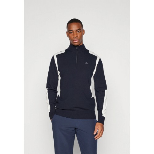 J.L Kendrick Knitted Zip Sweater - Navy