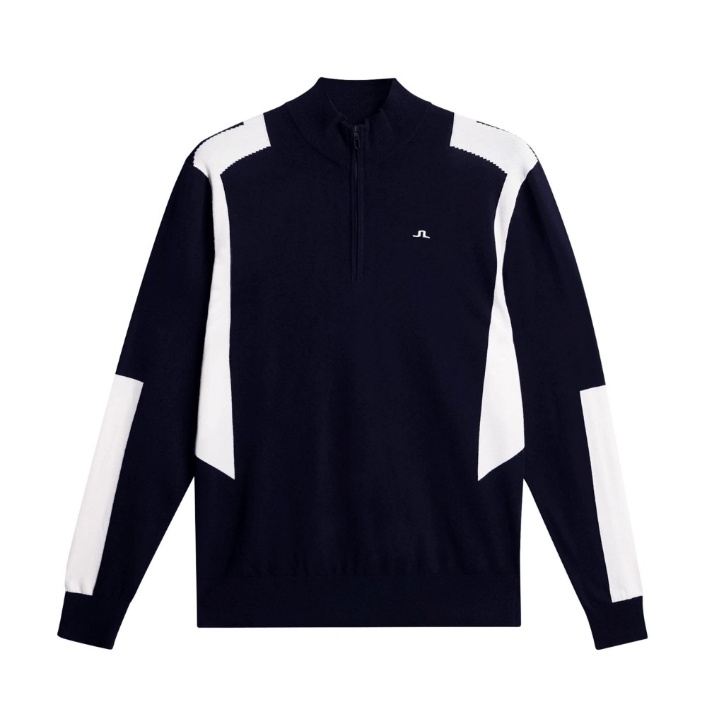 J.L Kendrick Knitted Zip Sweater - Navy