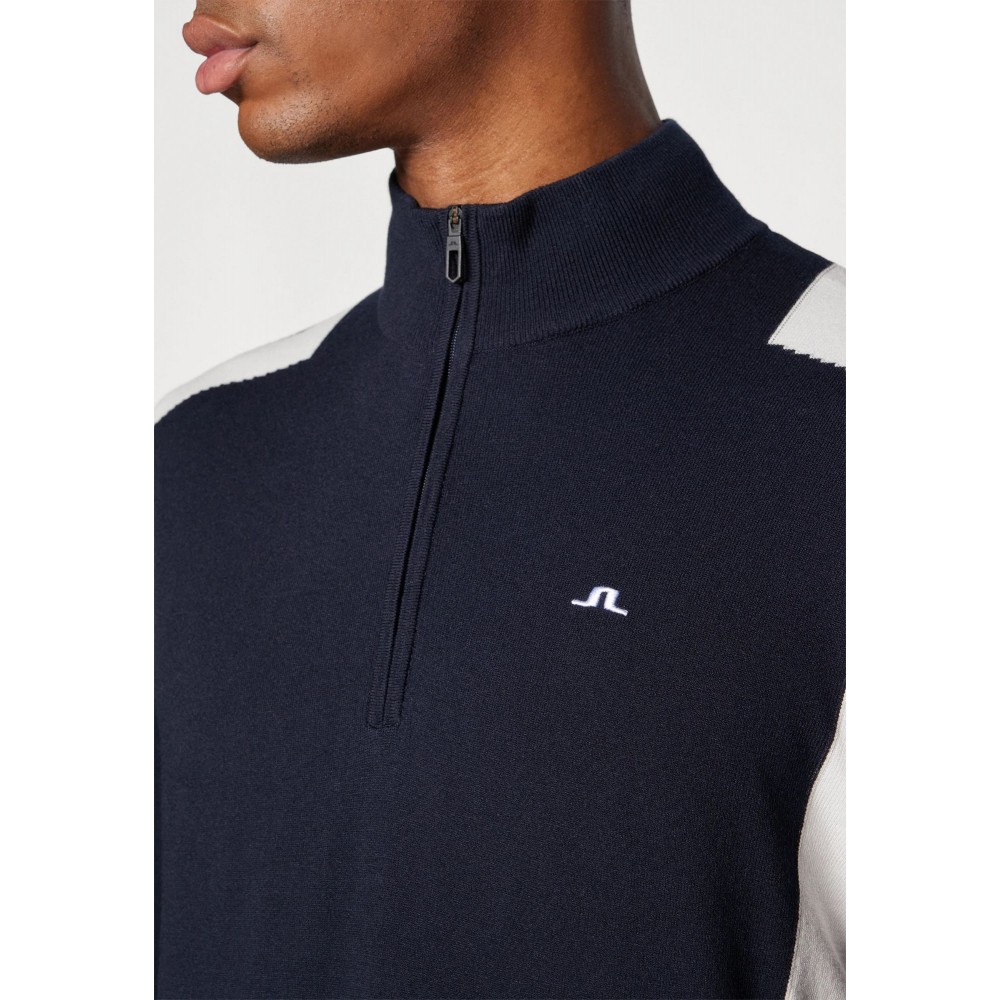 J.L Kendrick Knitted Zip Sweater - Navy