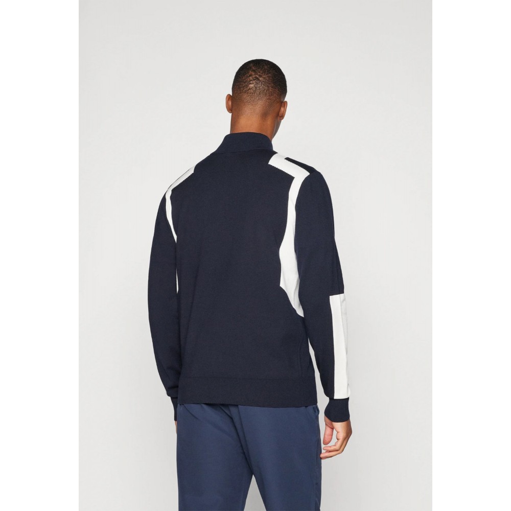 J.L Kendrick Knitted Zip Sweater - Navy