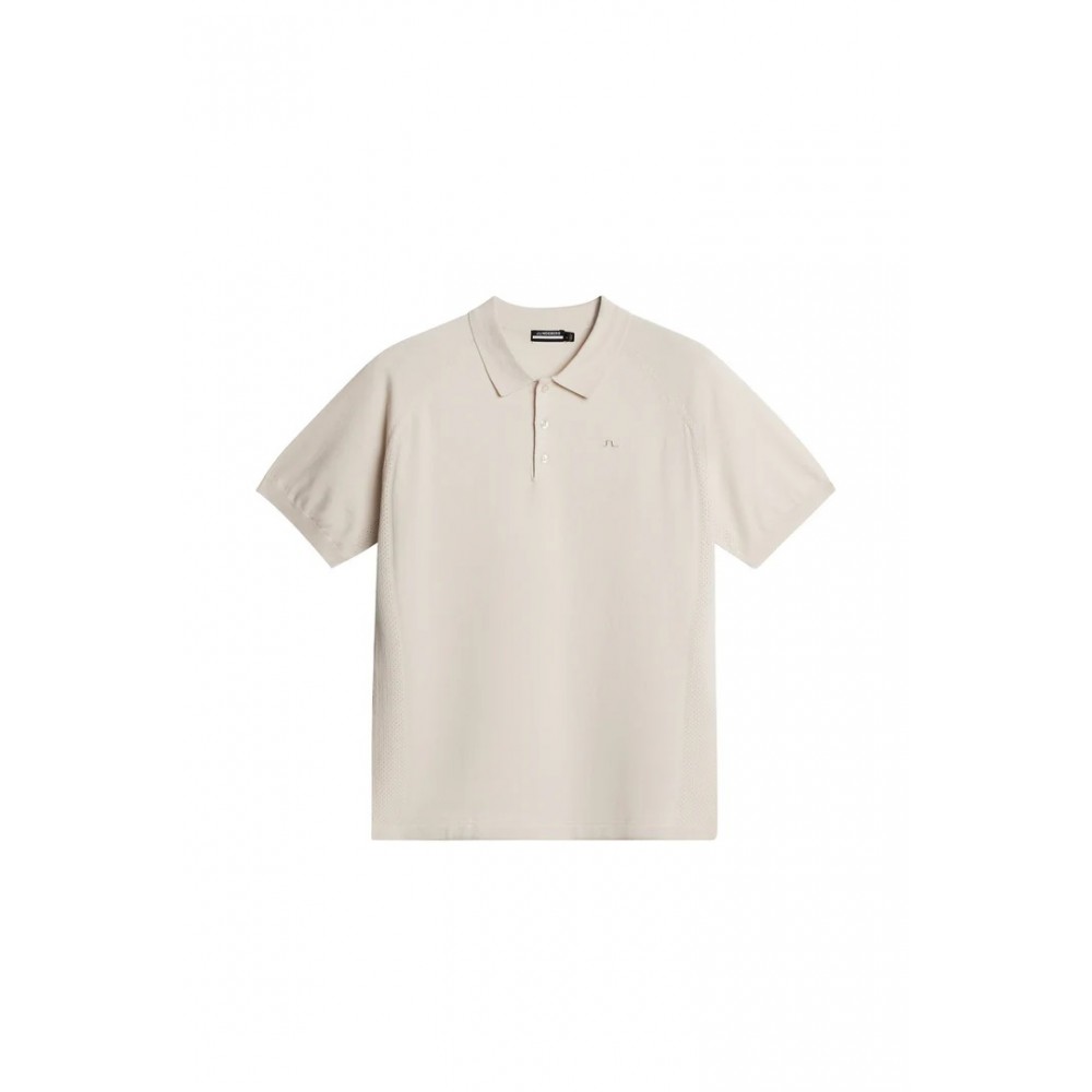J.L Martines Knitted Polo Shirt - Moonbeam