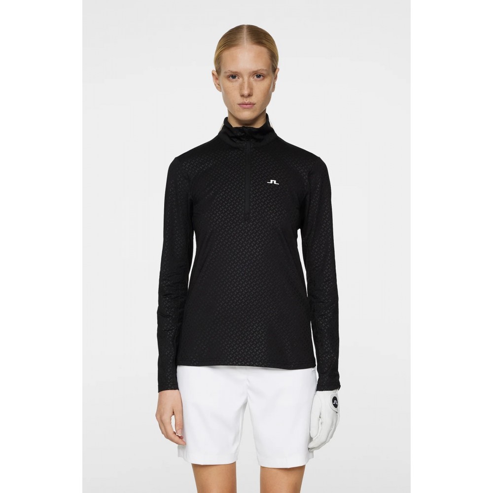 J.L Lauryn Quarter Zip Mid Layer - Black