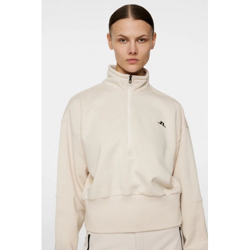 J.L Lucia Zip Mock Neck - Moonbeam
