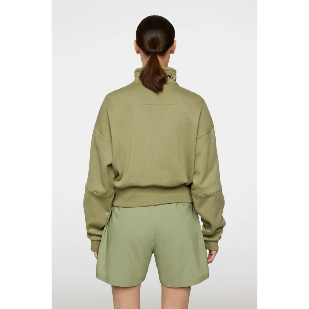 J.L Lucia Zip Mock Neck - Oil Green