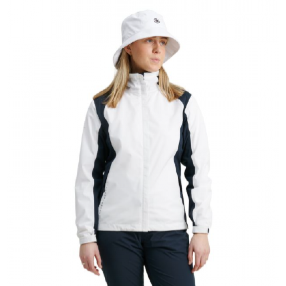 Links Stretch Rainjacket - White / Navy