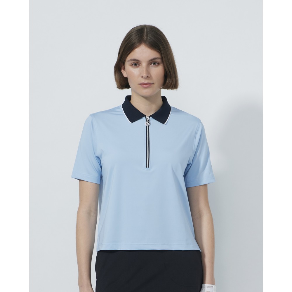 Cropped SS Polo - Breezy Blue