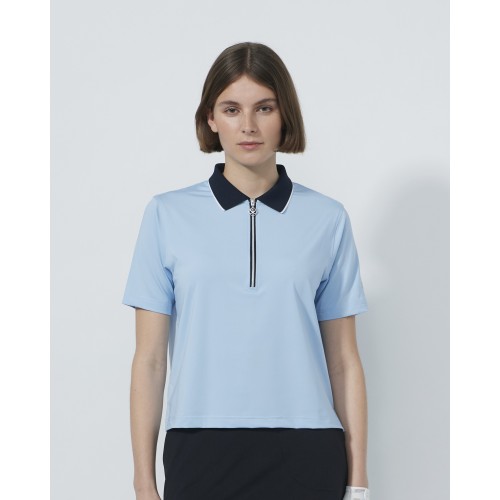 Cropped SS Polo - Breezy Blue
