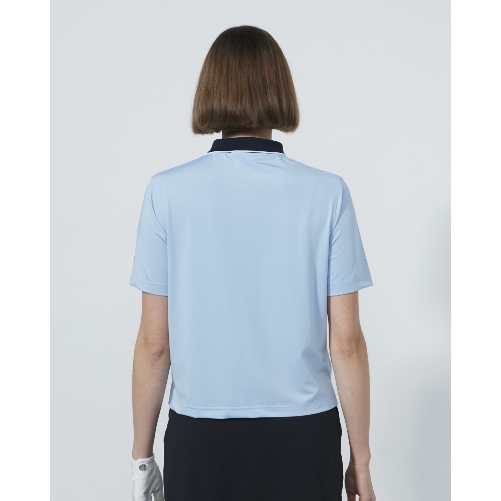 Cropped SS Polo - Breezy Blue