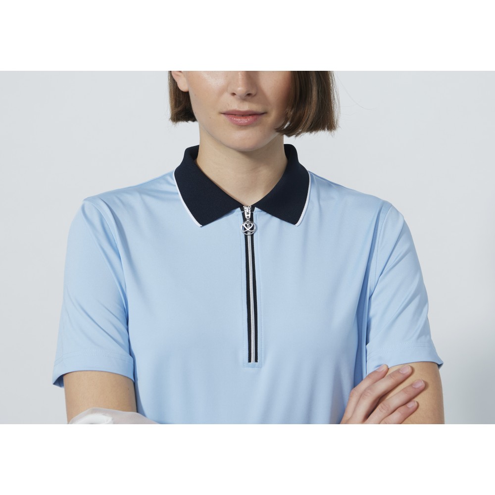 Cropped SS Polo - Breezy Blue