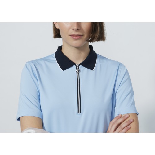 Cropped SS Polo - Breezy Blue